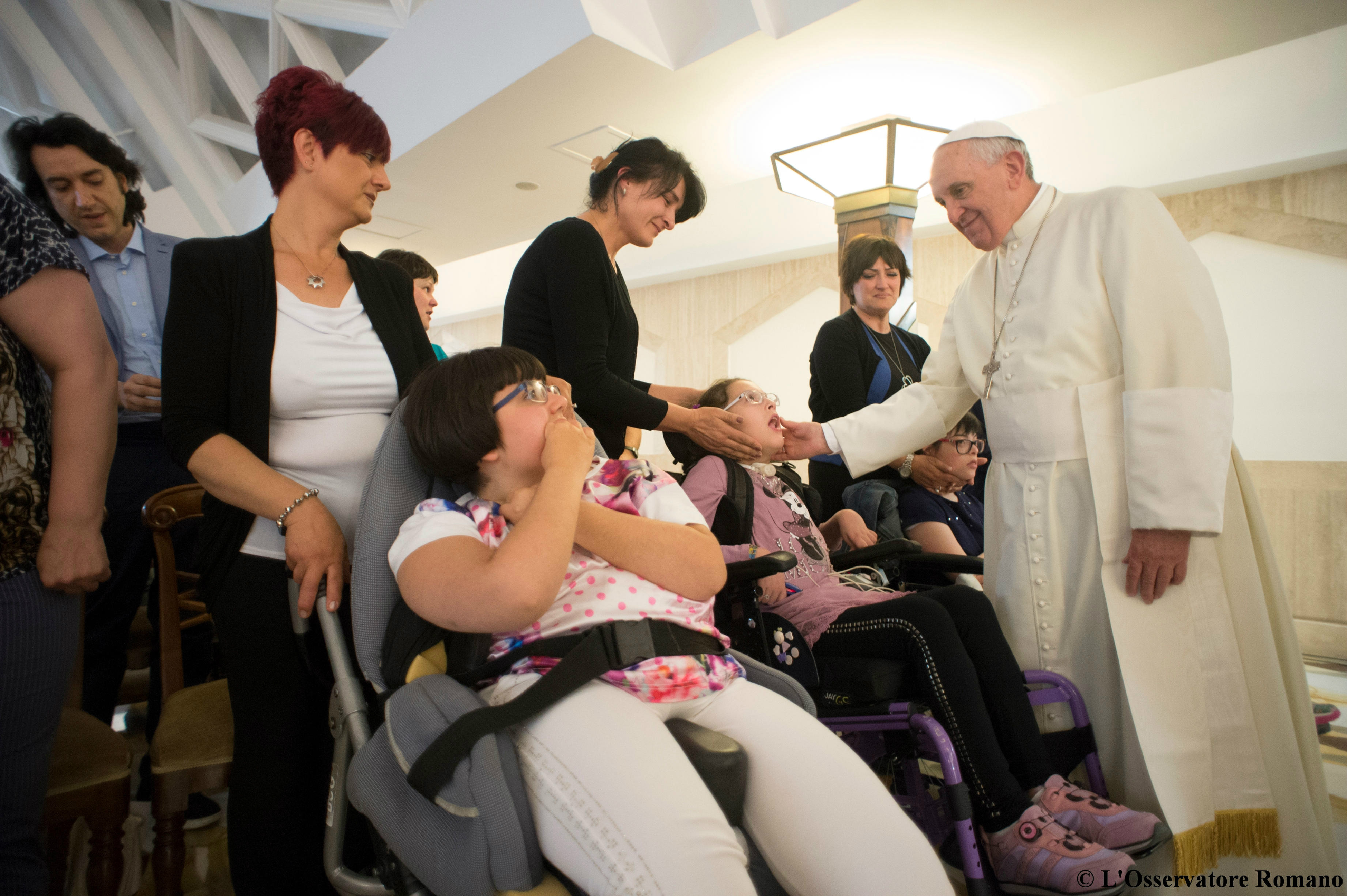 Pope Francis meets children from the Train of Joy