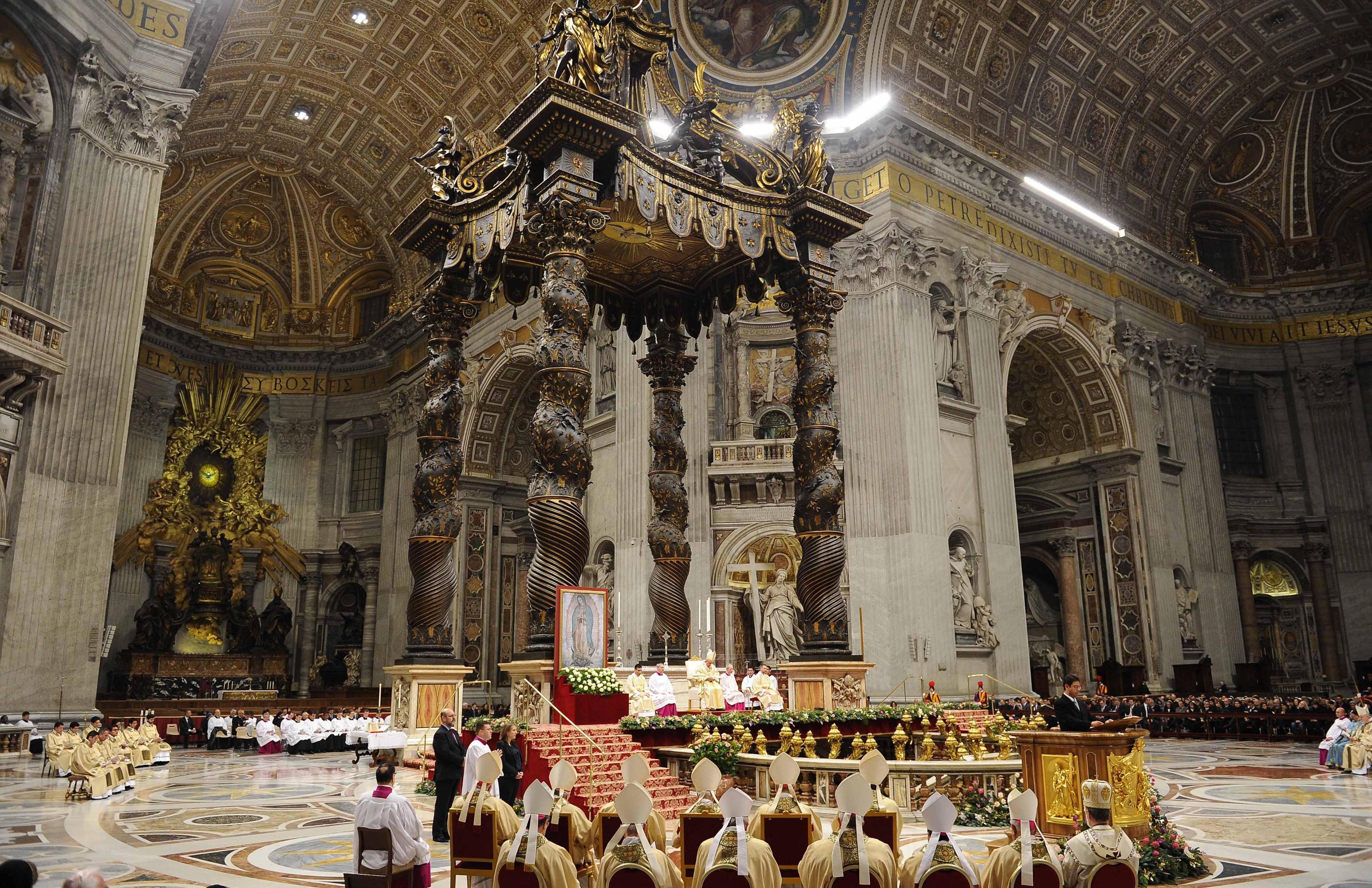 Pope Francis celebrates a mass on the occasion of the Virgin Mary of Guadalupe festivity in St. Peter's Basilica