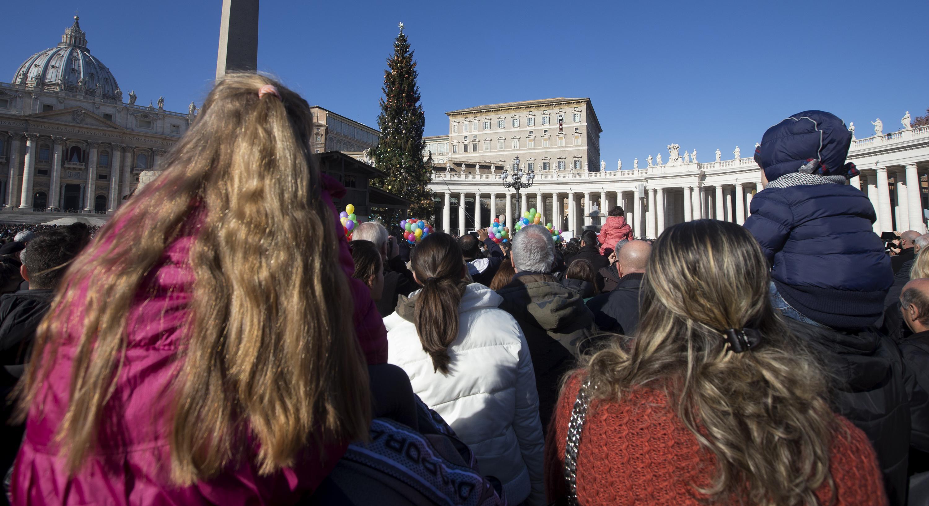 Pilgrims attend the Angelus of Sunday 27th of December 2015