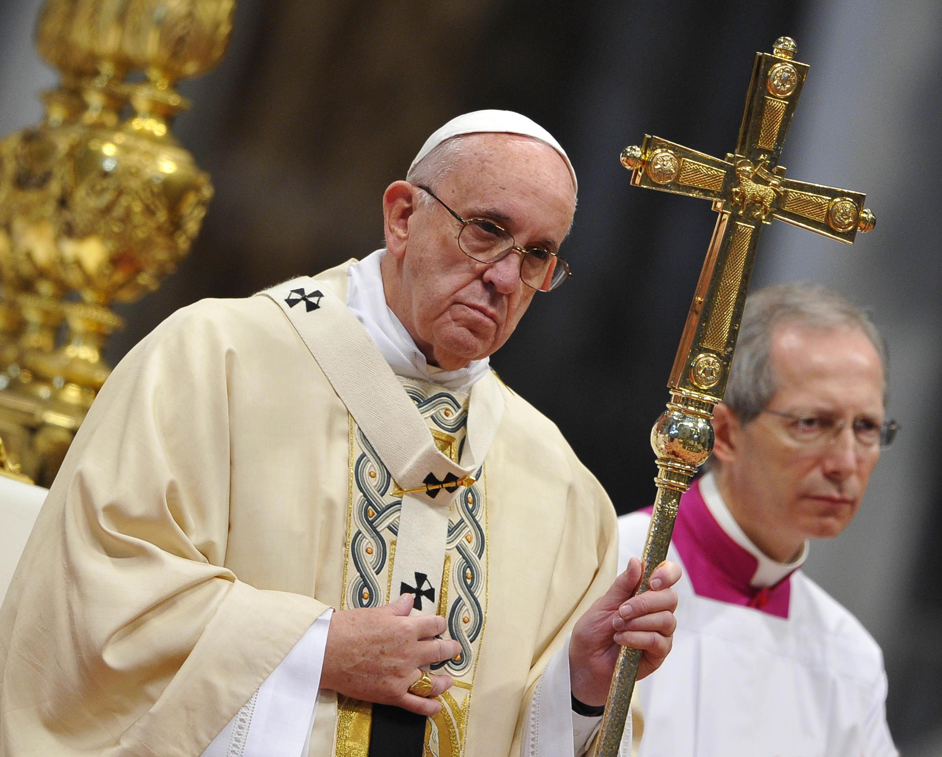 Pope Francis leads the Epiphany mass in Saint Peters Basilica
