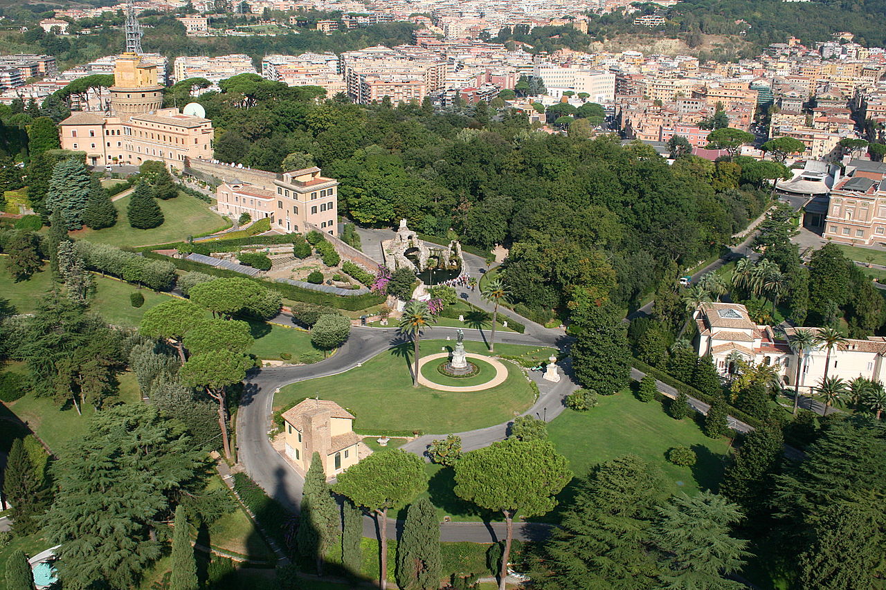 The gardens and the radio station of the Vatican City