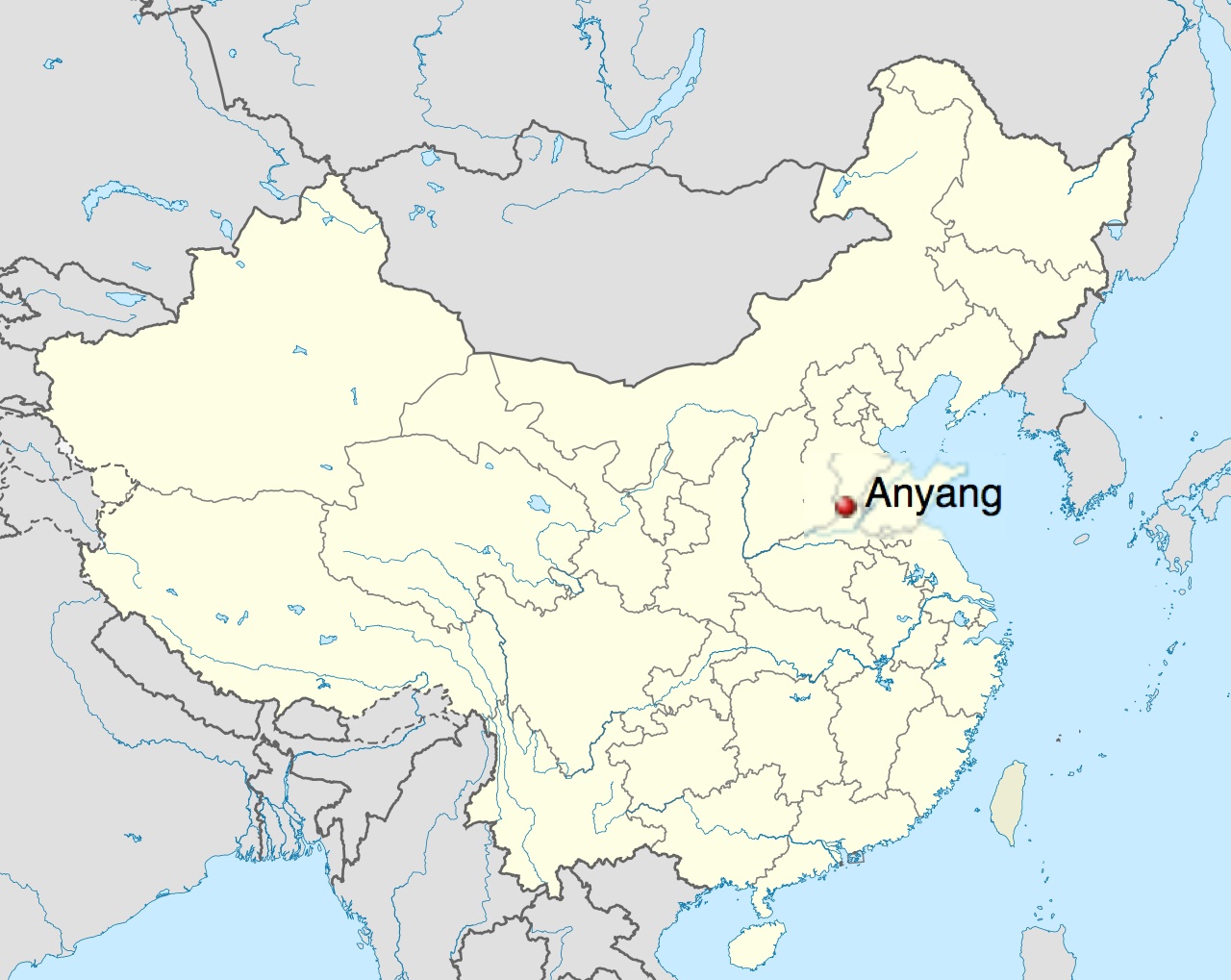 Map of China - Anyang