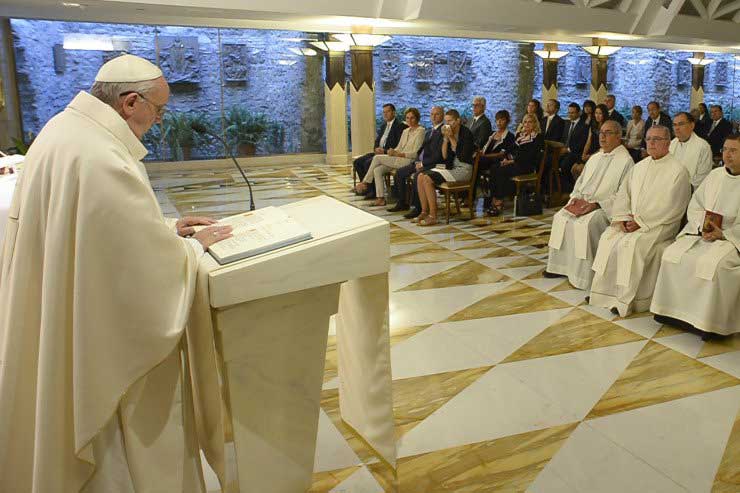 Pope Francis During Mass in Santa Marta