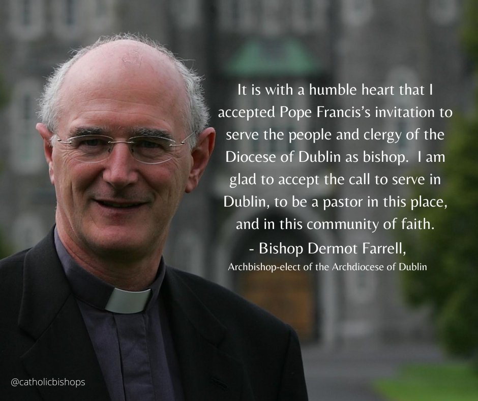 Pope Francis appoints Bishop Dermot Farrell as New Archbishop of Dublin