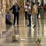 A Tourist Throws Sculptures to the Ground in the Vatican Museums