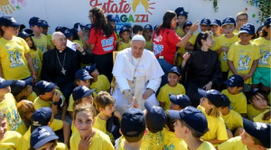 Pope Francis paid a visit to the children and teenagers attending the Vatican's summer camp, "Estate ragazzi in Vaticano."