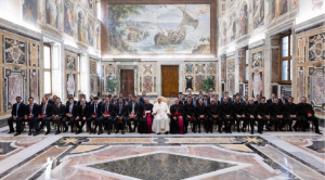 Pope Francis welcomed seminarians from the Major Seminary of Getafe, Spain, to the Clementine Hall in the Apostolic Palace