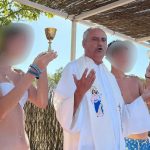 He invited a boy in a bathing suit and a girl in a bikini to elevate the Chalice and Consecrated Host during the most sacred moment of the Mass