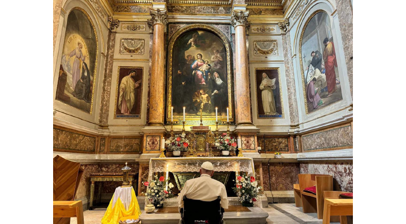 Saint Monica's tomb is situated in a side chapel to the right of the main altar, a position that underscores her importance within the church.