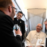 Pope Francis answered questions from several journalists regarding the recently concluded trip to Luxembourg and Belgium