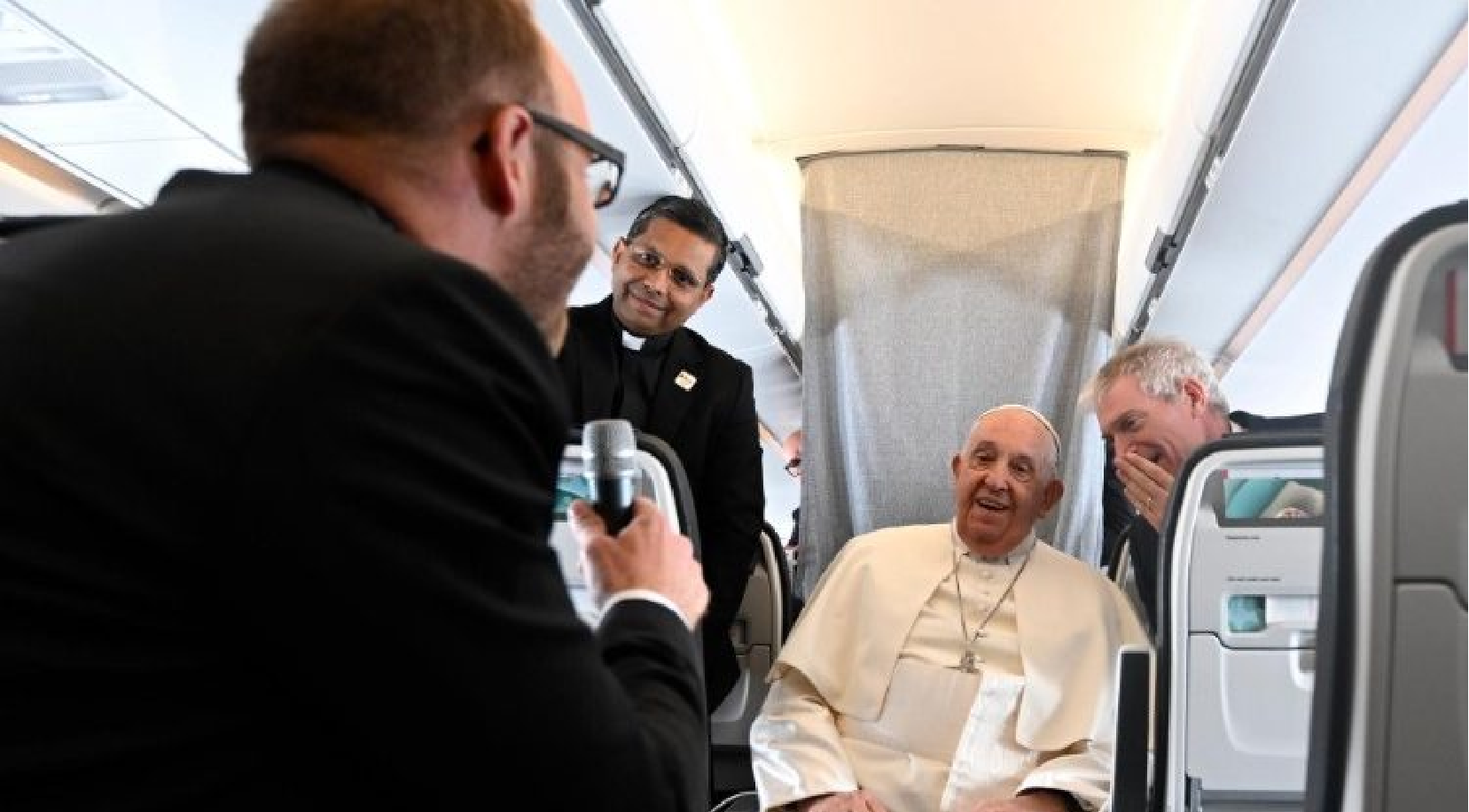 Pope Francis answered questions from several journalists regarding the recently concluded trip to Luxembourg and Belgium