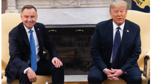 former U.S. President Donald Trump and Polish President Andrzej Duda