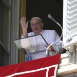 Around 15,000 people gathered in the Square to hear the Pope's Sunday message and pray the Angelus with him