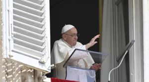 Around 15,000 people gathered to listen to his Sunday address and pray the Marian Angelus with him