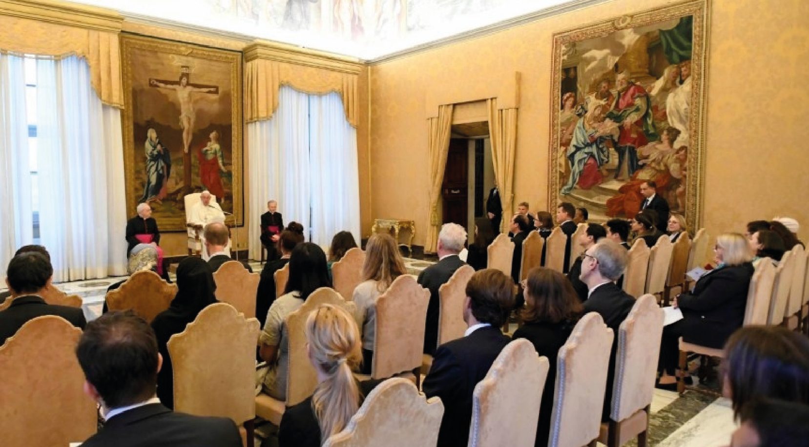 Pope Francis received in audience a delegation of ministers participating in the G7 on Inclusion and Disability in the Consistory Hall of the Holy See