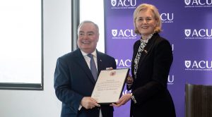 The Grand Master, Fra’ John Dunlap, has been awarded an honorary doctorate by the Australian Catholic University